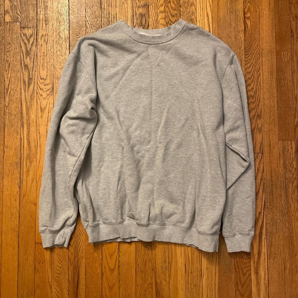adidas grey crewneck 90s cut oversized crewneck sweatshirt arm logo size 3xl
